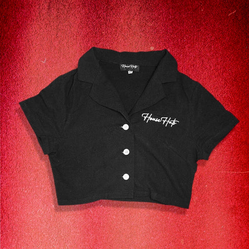 Collar Buttoned Crop