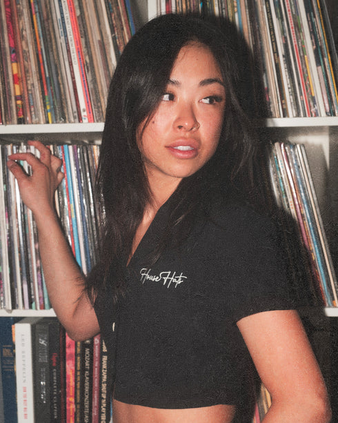 Collar Buttoned Crop